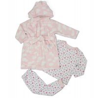 H33578: Baby Pink Plush Dressing Gown & Pyjama Set (3-24 Months)